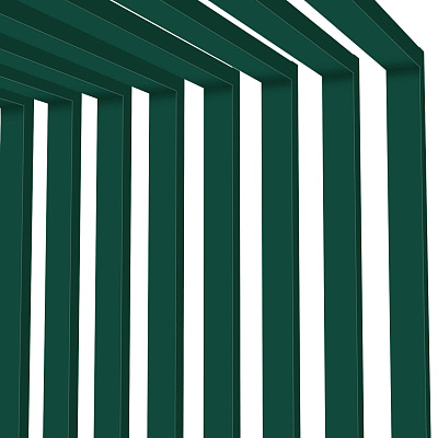 Декоративная рейка 60*37мм цвет RAL6005/6005 Зеленый Мох двусторонний универсальная