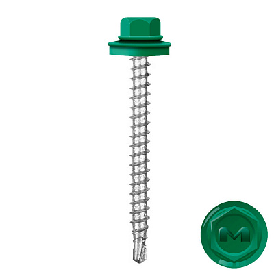 Саморез кровельный DAXMER по дереву RAL6029 Зеленая мята 4,8 50мм