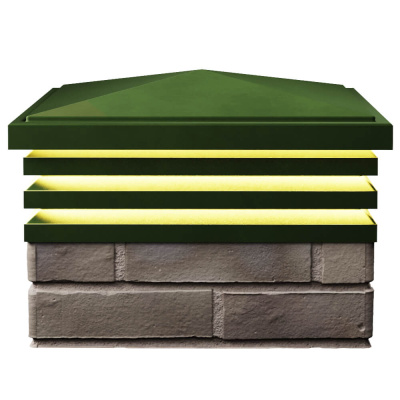 Колпак Бона на 1.5 кирпича Зеленый с подсветкой 1