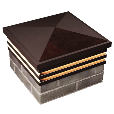 Колпак Бона на 1.5 кирпича Коричневый с подсветкой 2